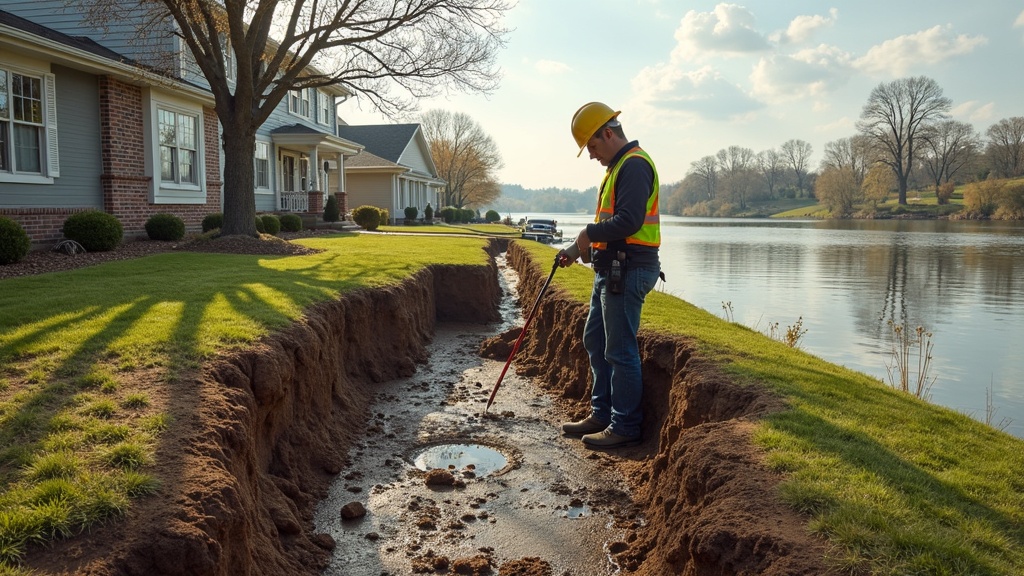 Foundation inspection in Cedar Rapids with Cedar River