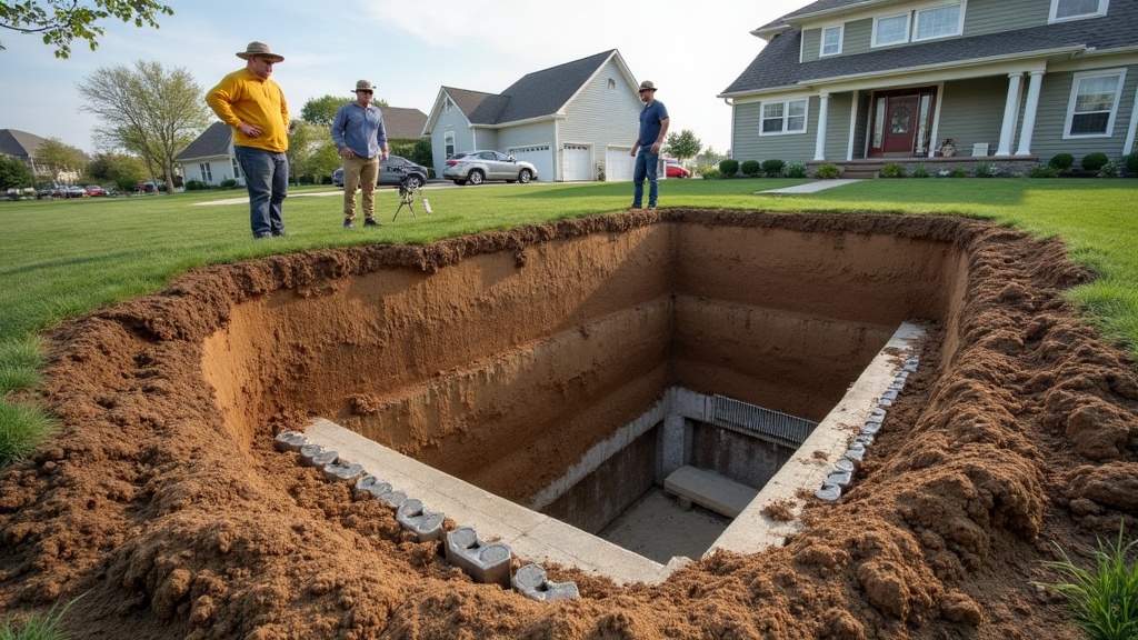 Foundation inspection in West Des Moines neighborhood